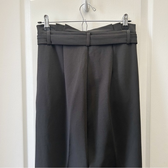 Le Chateau Black High Rise Pleated Tie-Waist Trousers Pants Size 1/2 - Picture 6 of 14